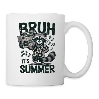 Cool raccoon with boombox - Mug - white - Right