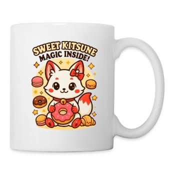 Süßes Kitsune Kawaii mit magischen Leckereien. - Tasse - Weiß - Rechts