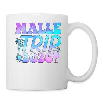 Malle Trip 2026 Palmen Cocktail Gruppenurlaub - Tasse - Weiß - Rechts