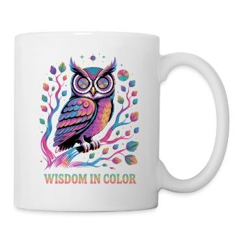 Vibrant Owl Wisdom in Color Design - Mug - white - Right