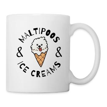 Maltipoo IceCream Graphic - Drôle Mignon Chien d’été - Mug blanc - blanc - Droite