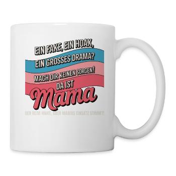 Da ist Mama – Heldin im Reimchaos - Tasse - Weiß - Rechts