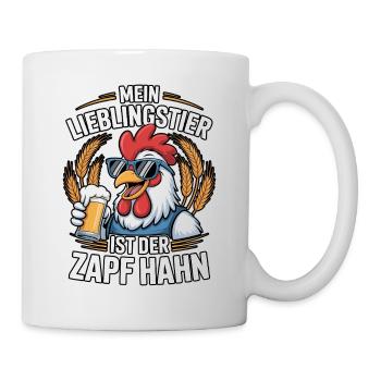 Mein Lieblingstier ist der Zapf Hahn | Bier - Tasse - Weiß - Rechts