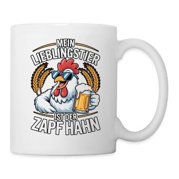 Mein Lieblingstier ist der Zapf Hahn | Bier - Tasse - Weiß - Rechts
