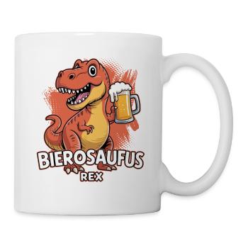 Beer Time | Bierosaufus Rex Dinosaurier | Bier - Tasse - Weiß - Rechts