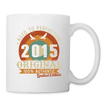 10 Ans 2015 Vintage Retro Cadeau D’anniversaire - Mug blanc - blanc - Droite