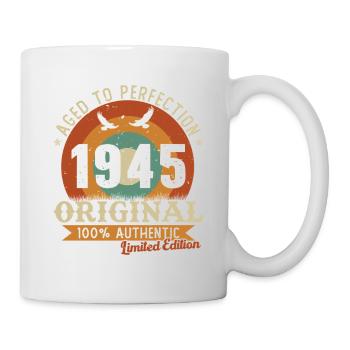 80 Jahre 1945 Vintage Retro Geburtstagsgeschenk - Tasse - Weiß - Rechts