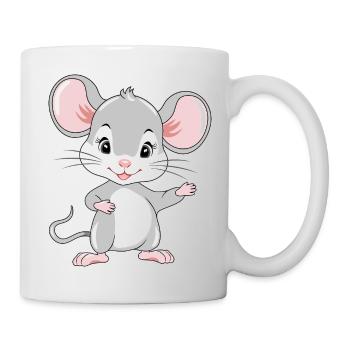 Welcoming cute baby mouse - Mug - white - Right