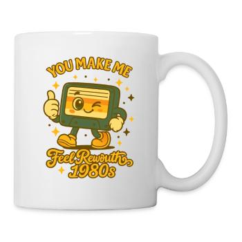 Retro-Kawaii-Kassette, die die 80er Jahre wieder aufleben lässt - Tasse - Weiß - Rechts