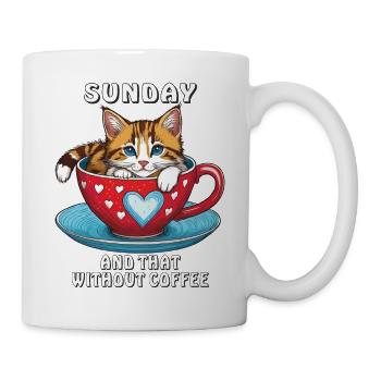 CAT COFFEE CUP SUNDAY AND THAT WITHOUT COFFEE - Mug - white - Right