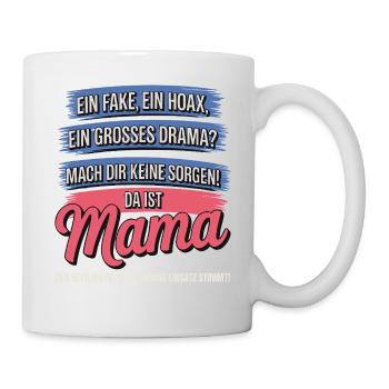 Da ist Mama – Heldin im Reimchaos - Tasse - Weiß - Rechts