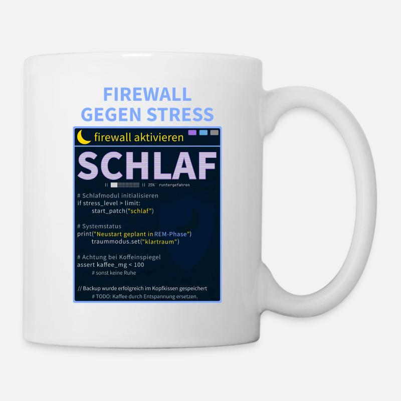Pare-feu contre le stress : Veille - Mug blanc - blanc
