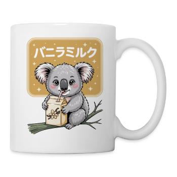 Kawaii Koala Trinkt Vanille Milch Niedliches Tier - Tasse - Weiß - Rechts