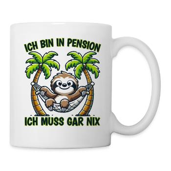 Pension Pensionierung Mann Frau Ich bin in Pension - Tasse - Weiß - Rechts