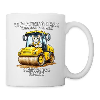 WALZENFAHRER GLÄTTEN UND ROLLEN - Tasse - Weiß - Rechts