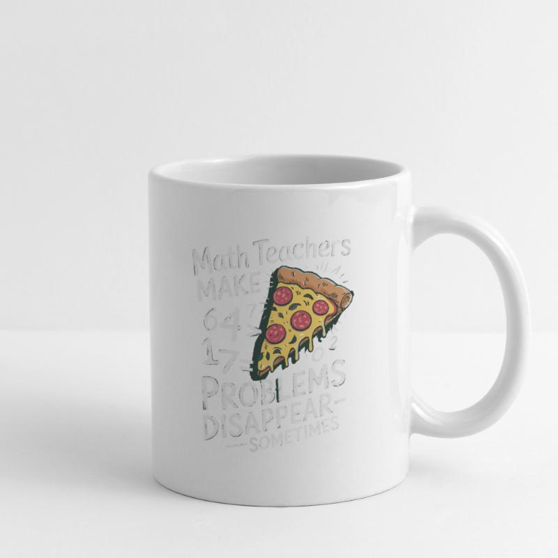 Funny Math Teacher Design Pizza & Problem Solving Mug