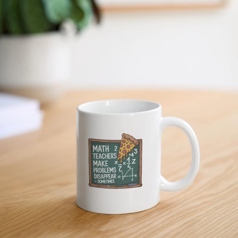 Funny Math Teacher Design Pizza & Problem Solving Mug