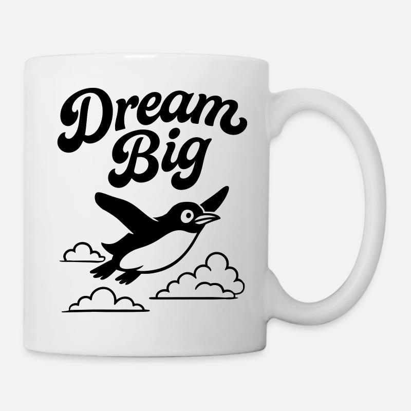 Dream Big – Fliegender Pinguin - Tasse - Weiß
