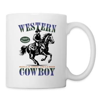 Western Cowboy – Buckle Up, Not for Beginners - Tasse - Weiß - Rechts