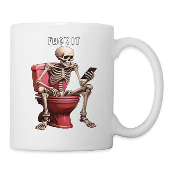 SKELETON TOILET FUCK IT - Mug - white - Right