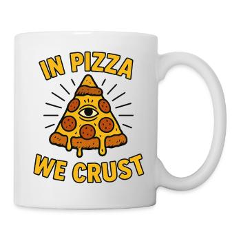 Dans la pizza on croûte - Mug blanc - blanc - Droite