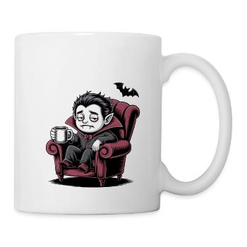 Morgen Saugen Vampir Gothic Halloween Lustig - Tasse - Weiß - Rechts