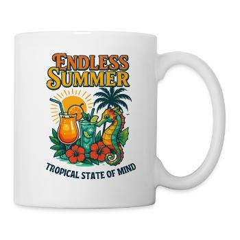 Design tropical rétro d’été sans fin avec hippocampe - Mug blanc - blanc - Droite