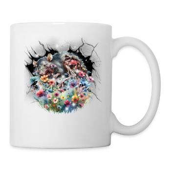 Maus Mäuse Ratte Blumen Blume Natur Umwelt - Tasse - Weiß - Rechts