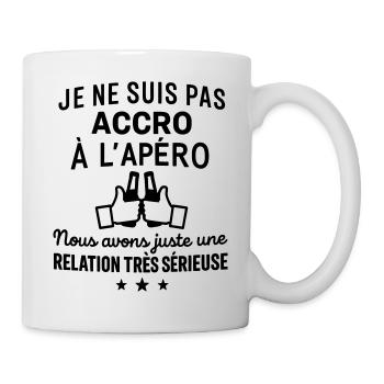 Pas accro Humour Apéro Drôles - Mug blanc - blanc - Droite