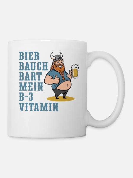 Bier Bauch Bart - Tasse - Weiß