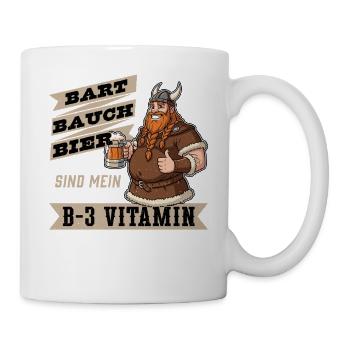 Bier Bauch Bart - Tasse - Weiß - Rechts