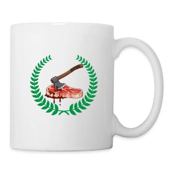 Nur wenn es blutet kann man es grillen - Tasse - Weiß - Rechts