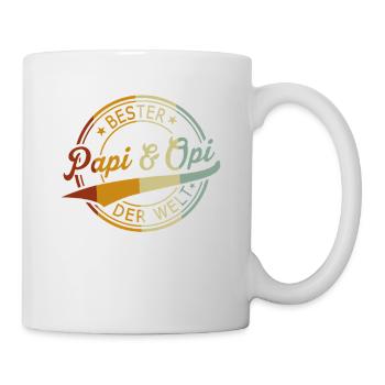 Bester Papi & Opi der Welt - Retro Look - Tasse - Weiß - Rechts