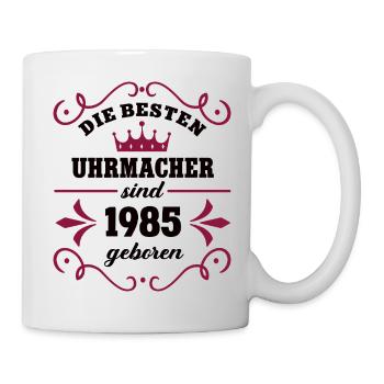Uhrmacherin Geburtstag Jahrgang 1985 Kollegin - Tasse - Weiß - Rechts