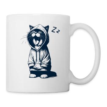 Müde Mieze - Tasse - Weiß - Rechts