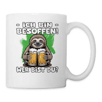Ich bin besoffen wer bist du Faultier | Bier Sloth - Tasse - Weiß - Rechts