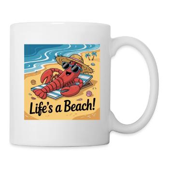 LA VIE DES HOMARDS EST UNE PLAGE - Mug blanc - blanc - Droite