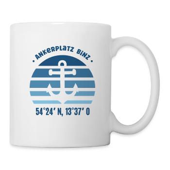 Binz Seebad Ostsee Rügen Koordinaten Ostseeküste - Tasse - Weiß - Rechts