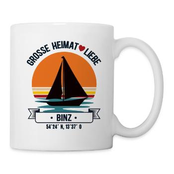 Binz Heimat Mecklenburg Vorpommern Insel Rügen - Tasse - Weiß - Rechts