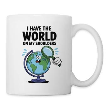 Lustig Geografie Die ganze Welt auf den Schultern - Tasse - Weiß - Rechts