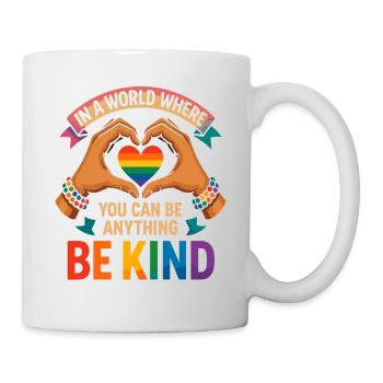 Soyez gentil - Conception de cœur arc-en-ciel - Mug blanc - blanc - Droite
