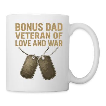 Bonus Dad - Veteran with Dogtags - Mug - white - Right