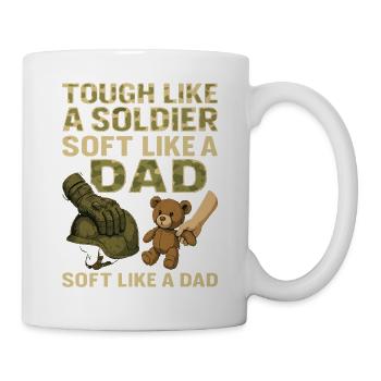 Strong soldier father with heart - Mug - white - Right