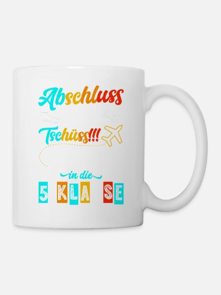 Abschluss 4. Klasse 2025 Tschüss Abflug - Tasse - Weiß