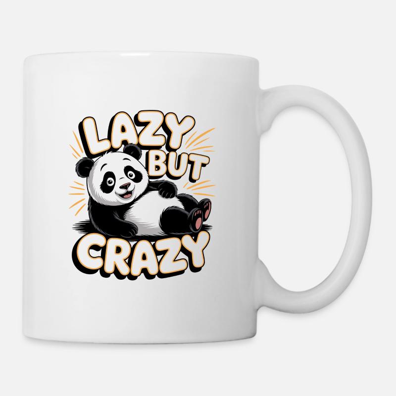 Lazy But Crazy Panda - Mug - white