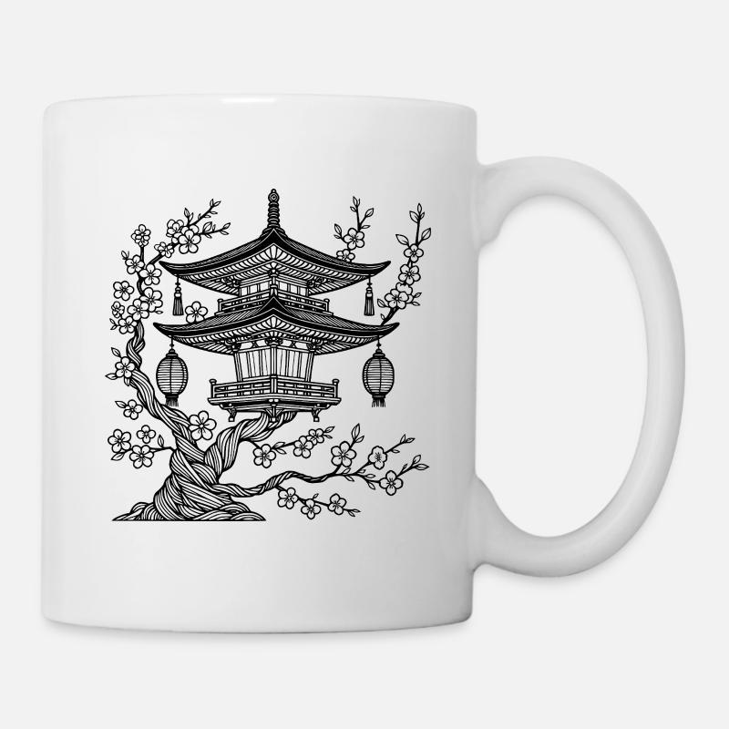 Japanese Tree – Zen Minimalism Clipart - Mug - white