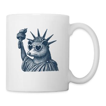 opossum statue of liberty - Tasse - Weiß - Rechts