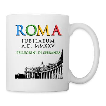 Rome 2025 Jubilé Pèlerins de l’Espérance, classique - Mug blanc - blanc - Droite
