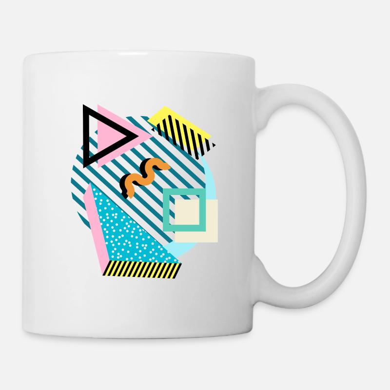 Memphis Mix – Retro Shapes & Farben - Tasse - Weiß