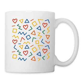 Geometrisches Muster Design - Tasse - Weiß - Rechts